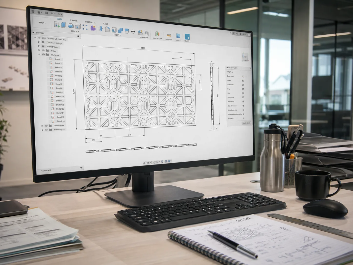 Diseño de una celosía metálica acotada al milímetro en el software de Lattice Works